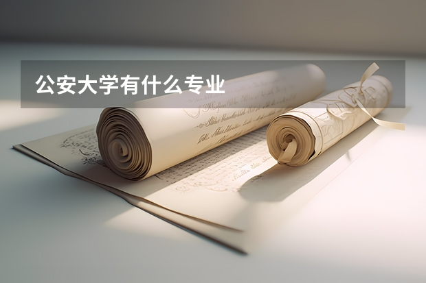 公安大学有什么专业