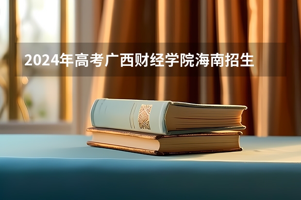2024年高考广西财经学院海南招生计划