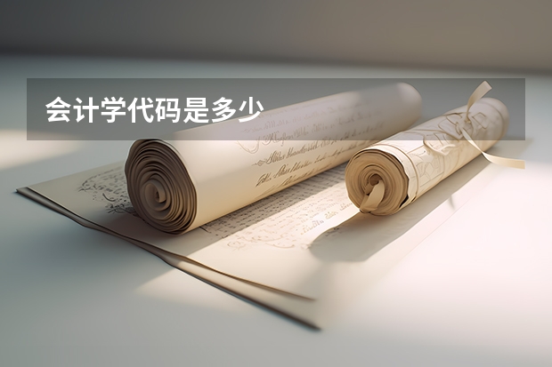 会计学代码是多少