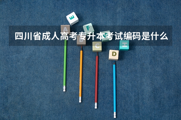 四川省成人高考专升本考试编码是什么