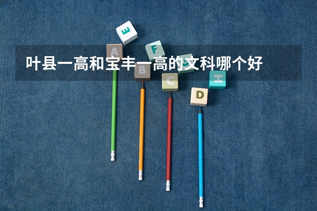 叶县一高和宝丰一高的文科哪个好  09年的高考情况怎样