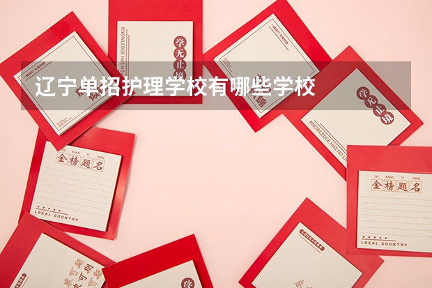 辽宁单招护理学校有哪些学校