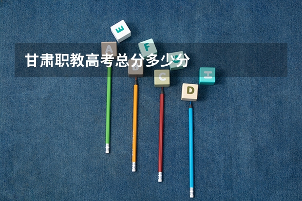 甘肃职教高考总分多少分