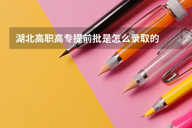 湖北高职高专提前批是怎么录取的