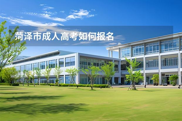菏泽市成人高考如何报名
