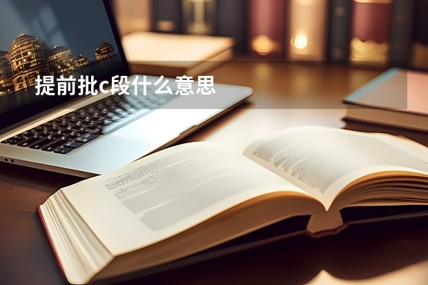 提前批c段什么意思